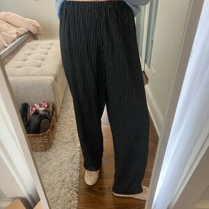 Nordstrom’s Vintage Blue Black Stripe Pants lightweight Medium Elastic